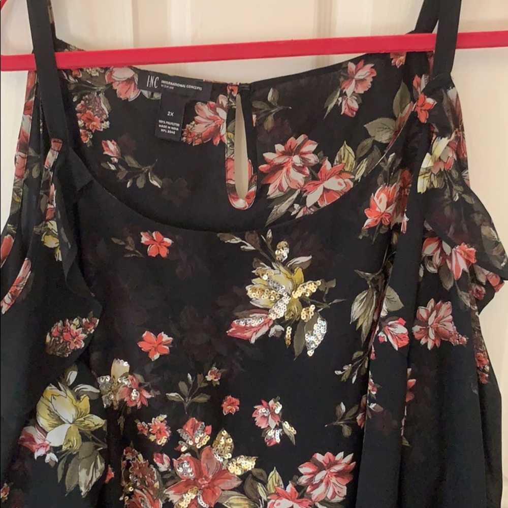 Cold shoulder, INC brand. Sequins detail. NWOT